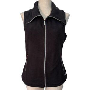 Calvin Klein‎ Performance Fleece Vest Woman’s Black Size Small Zipper Winter